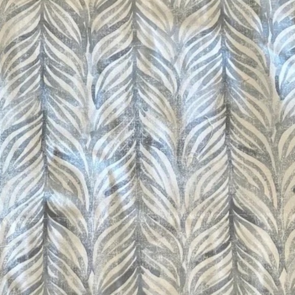 West Elm set of 2 Cotton Canvas Vine Leaves print curtains Ash Blue 48" x 84" - Picture 1 of 7